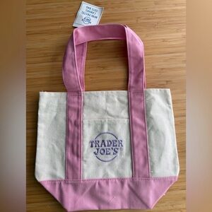 NWT Trader Joe's Mini Tote Bag (2026 Spring Pastel) Delicate Pink